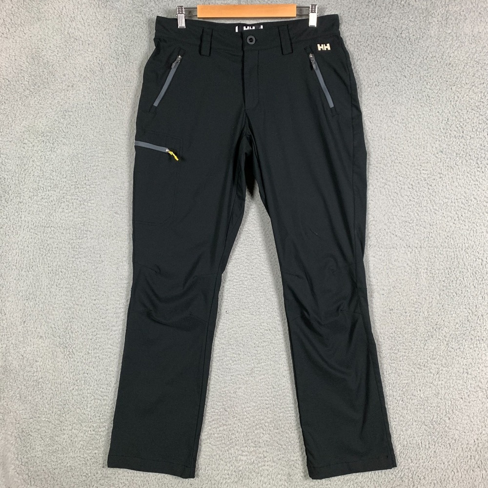 Helly Hansen Jotun Hiking Pants Men's 32x32 Black Soft Shell Stretch Zip Pockets